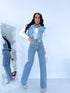 Crop džinsinė liemenė "DENIM DIAMOND" - mėlyna